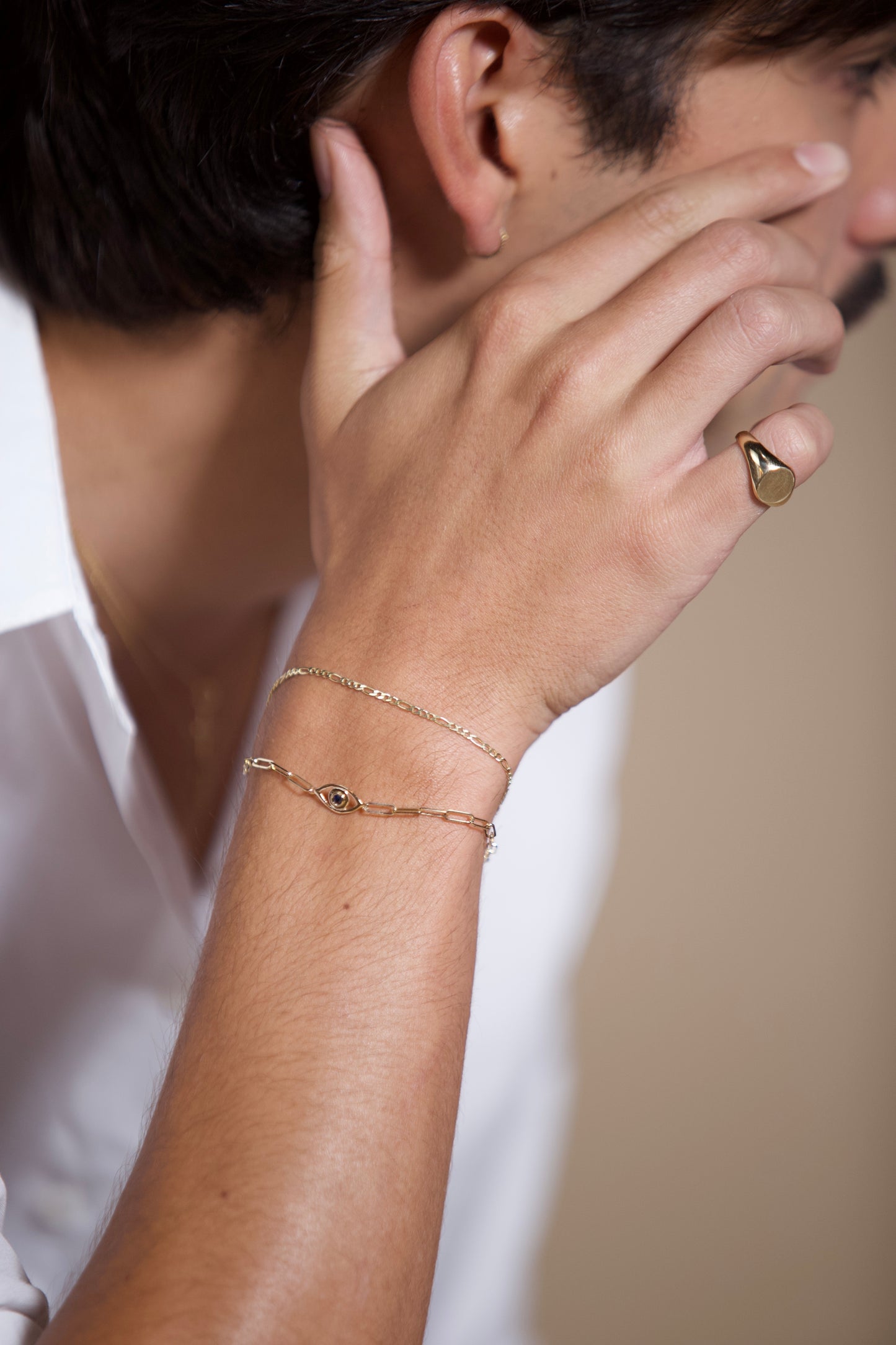 14K Gold Figaro Chain Bracelet