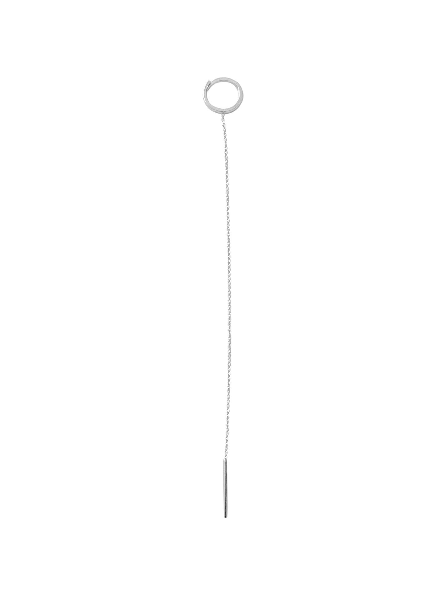 14KT Gold Huggie Long Chain Clicker Earring