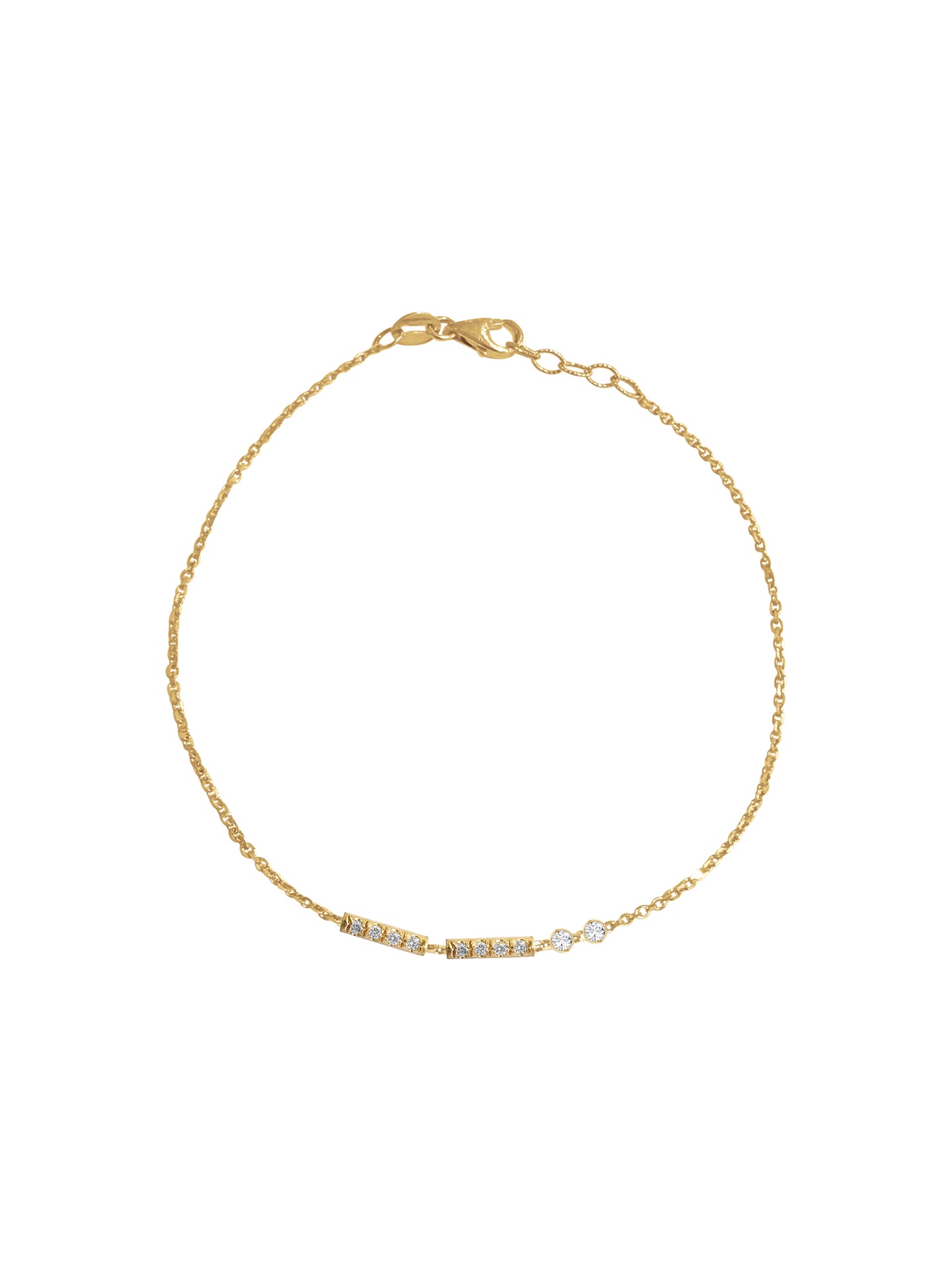14K Gold Diamond Morse Code Initial Bracelet