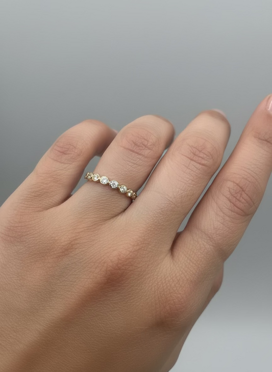 14k Gold Bezel-Set Eternity Ring