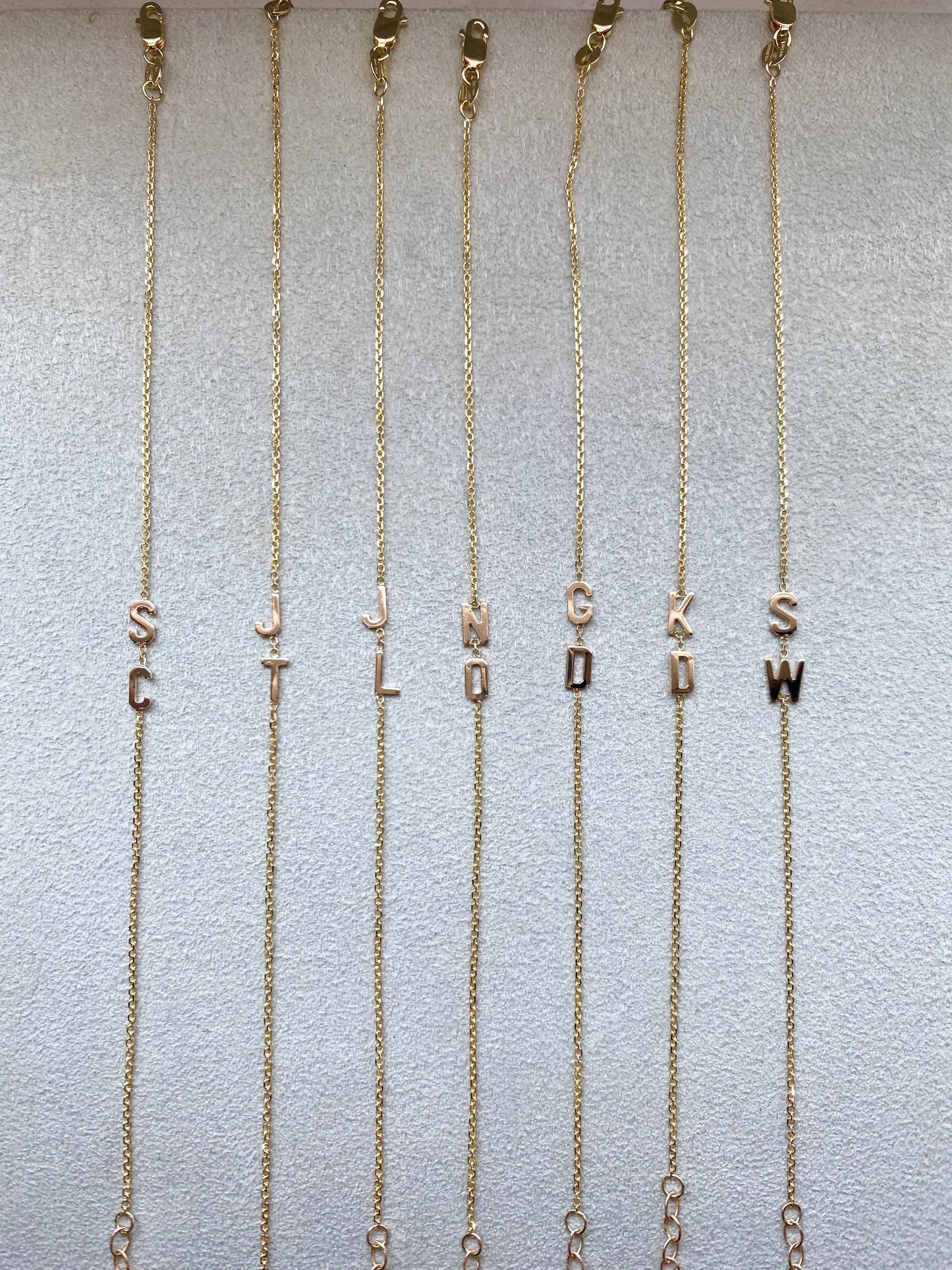 14K Gold Initial Bracelet