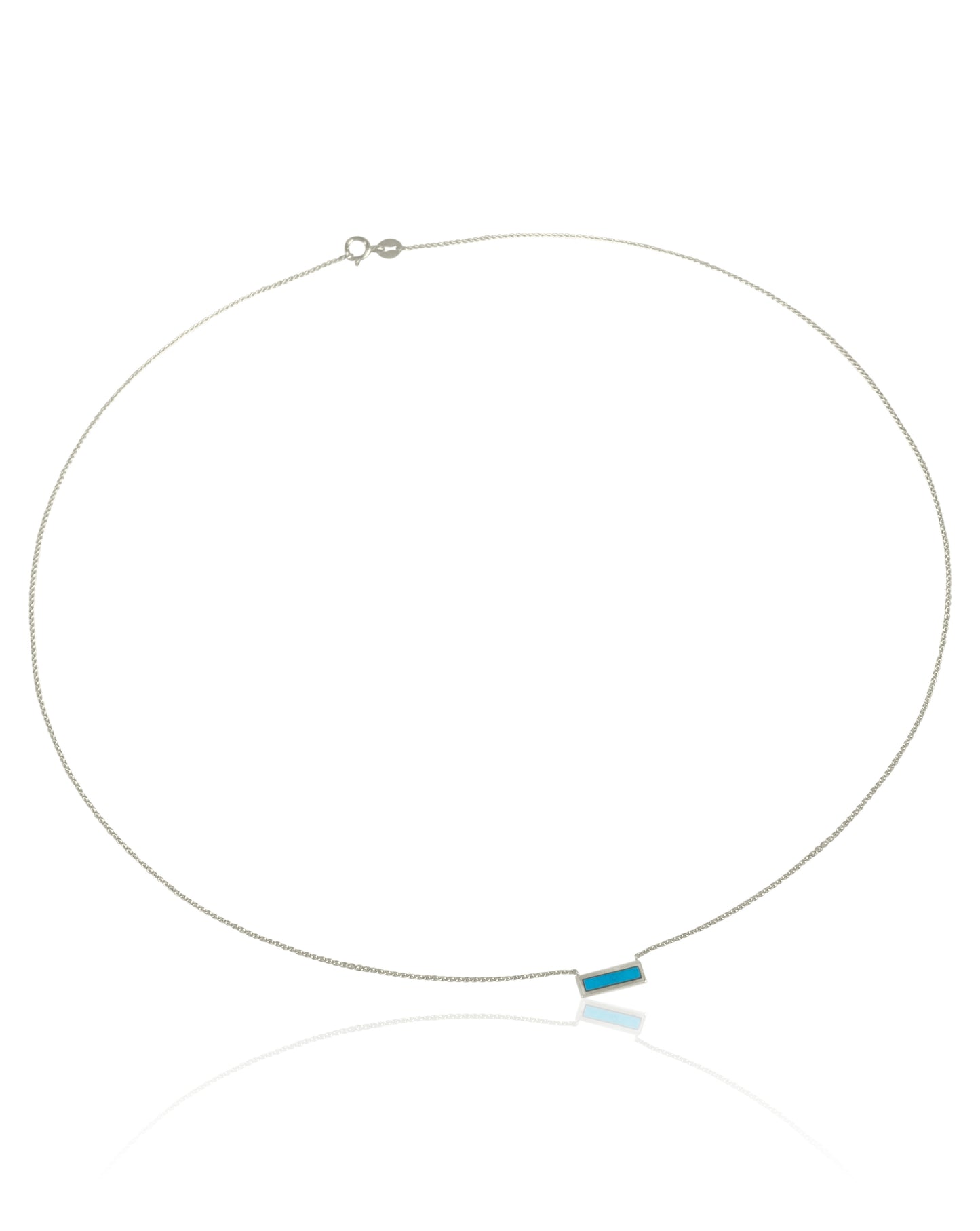 14K Gold Turquoise/Mother Of Pearl Bar Necklace