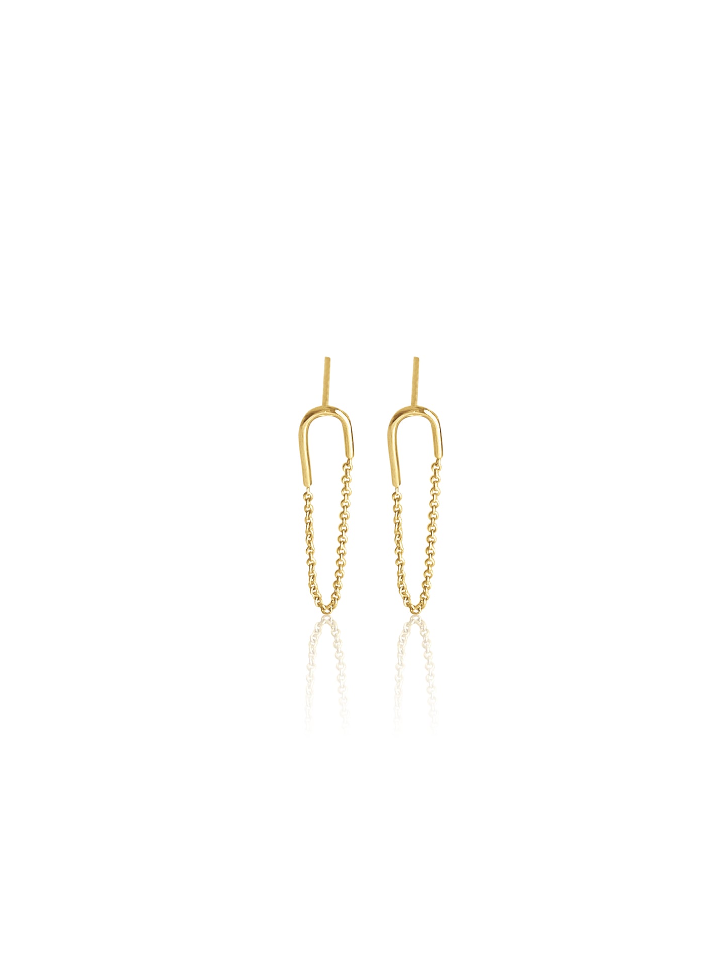 14k Gold Paper Clip Chain Earring