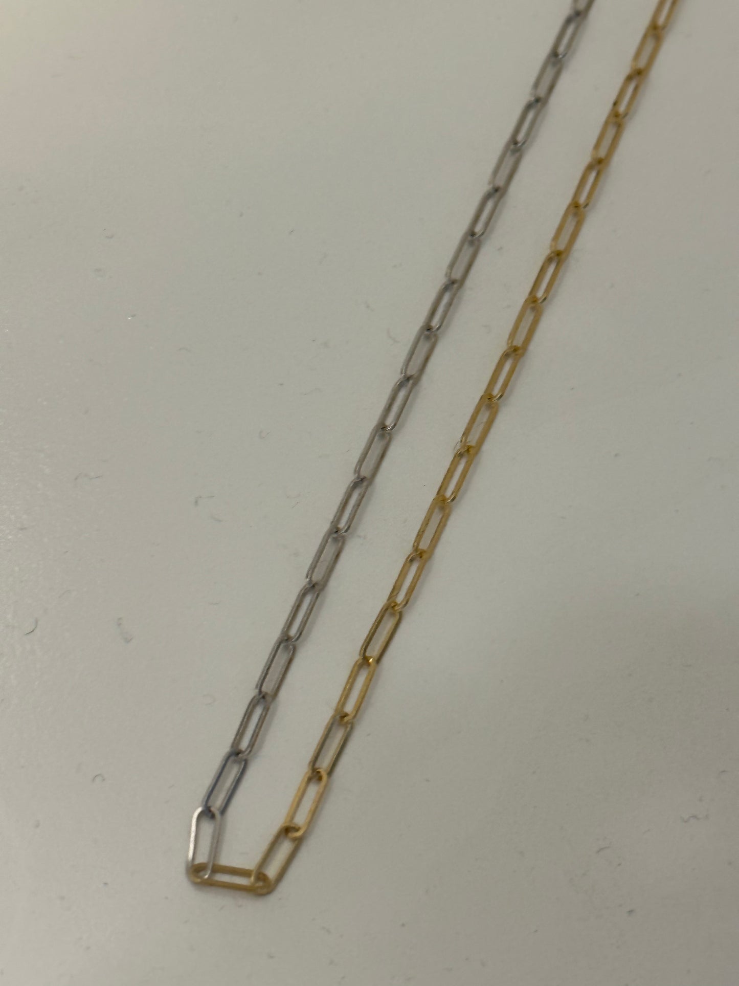 14K Gold Paper Clip Chain