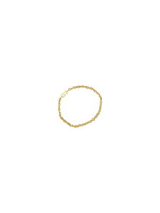 14K Gold Soft Chain Tiny Initial Ring