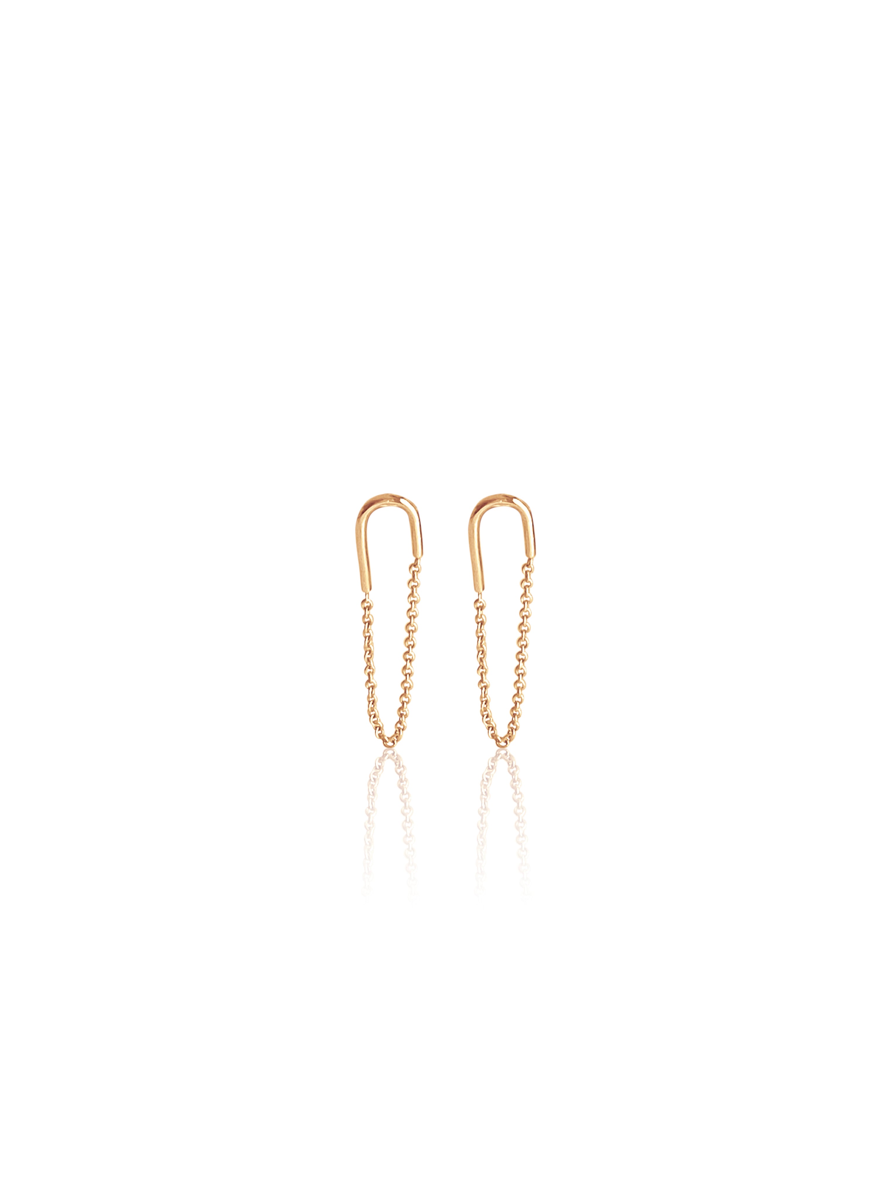 Paper Clip hot Chain Earrings 925S