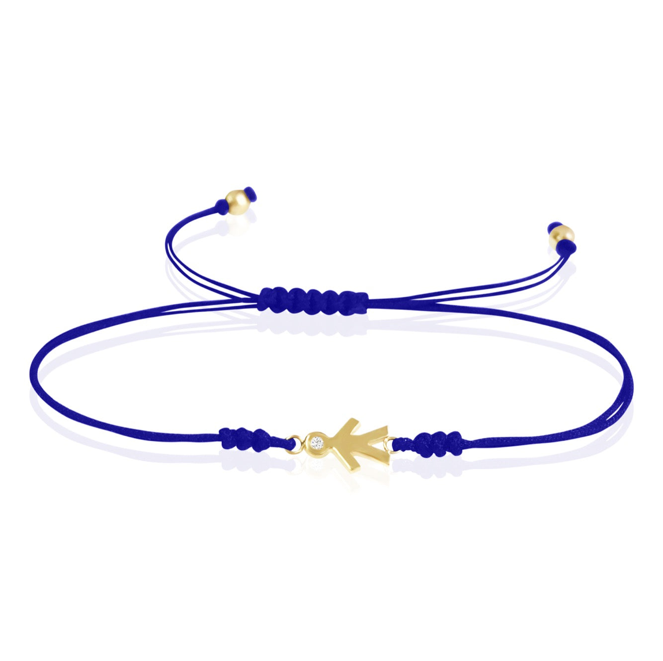 Mom Macrame 14k Gold Diamond Bracelet