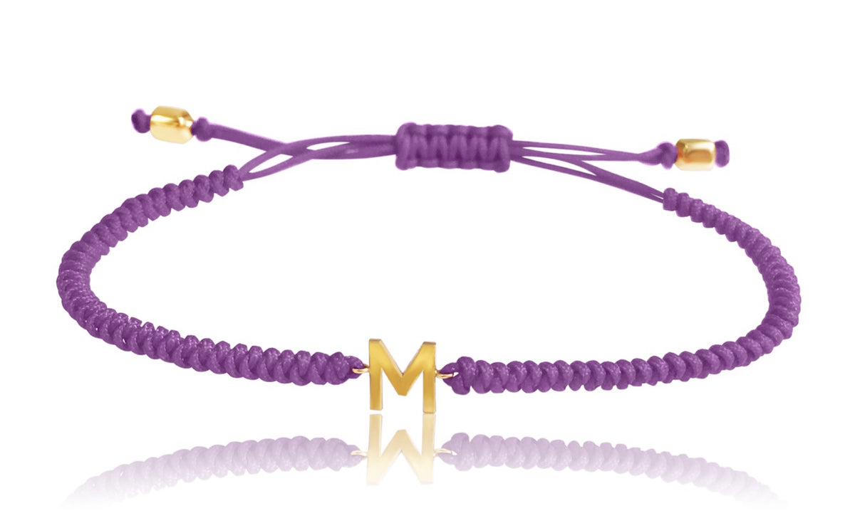 14K Gold Initial Macrame Bracelet KEILA