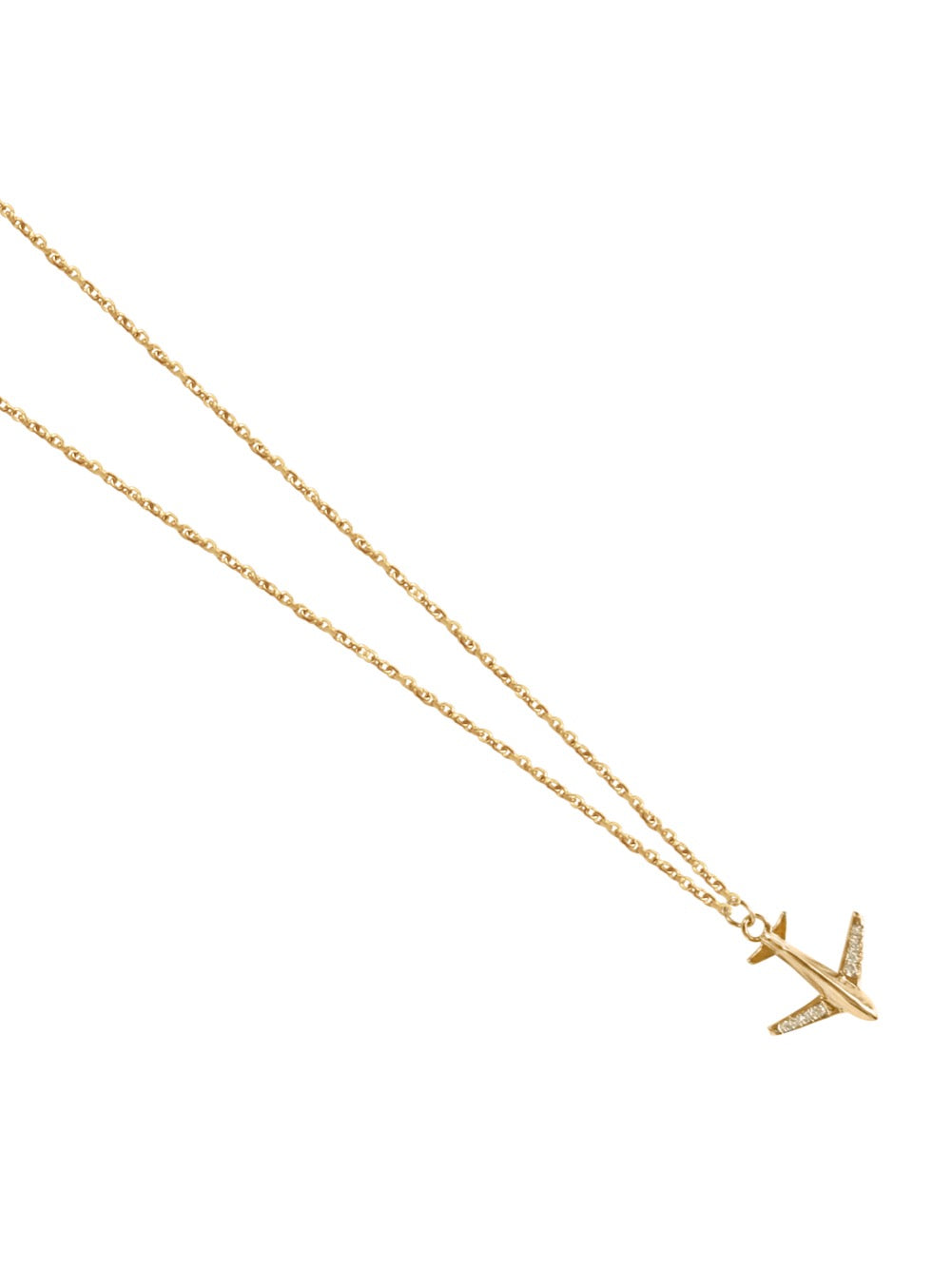 14K Gold Airplane Micro pave Diamond Necklace – KEILA