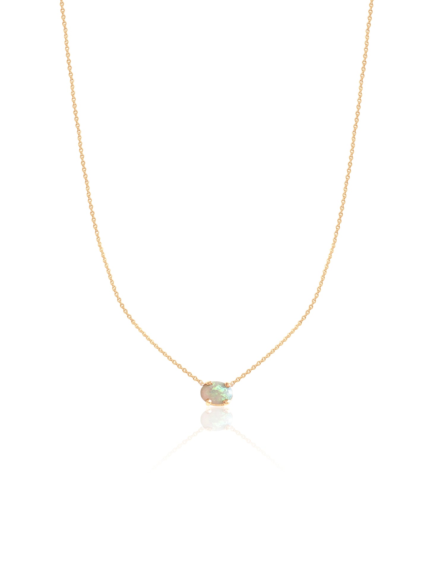 14K Gold Opal Necklace