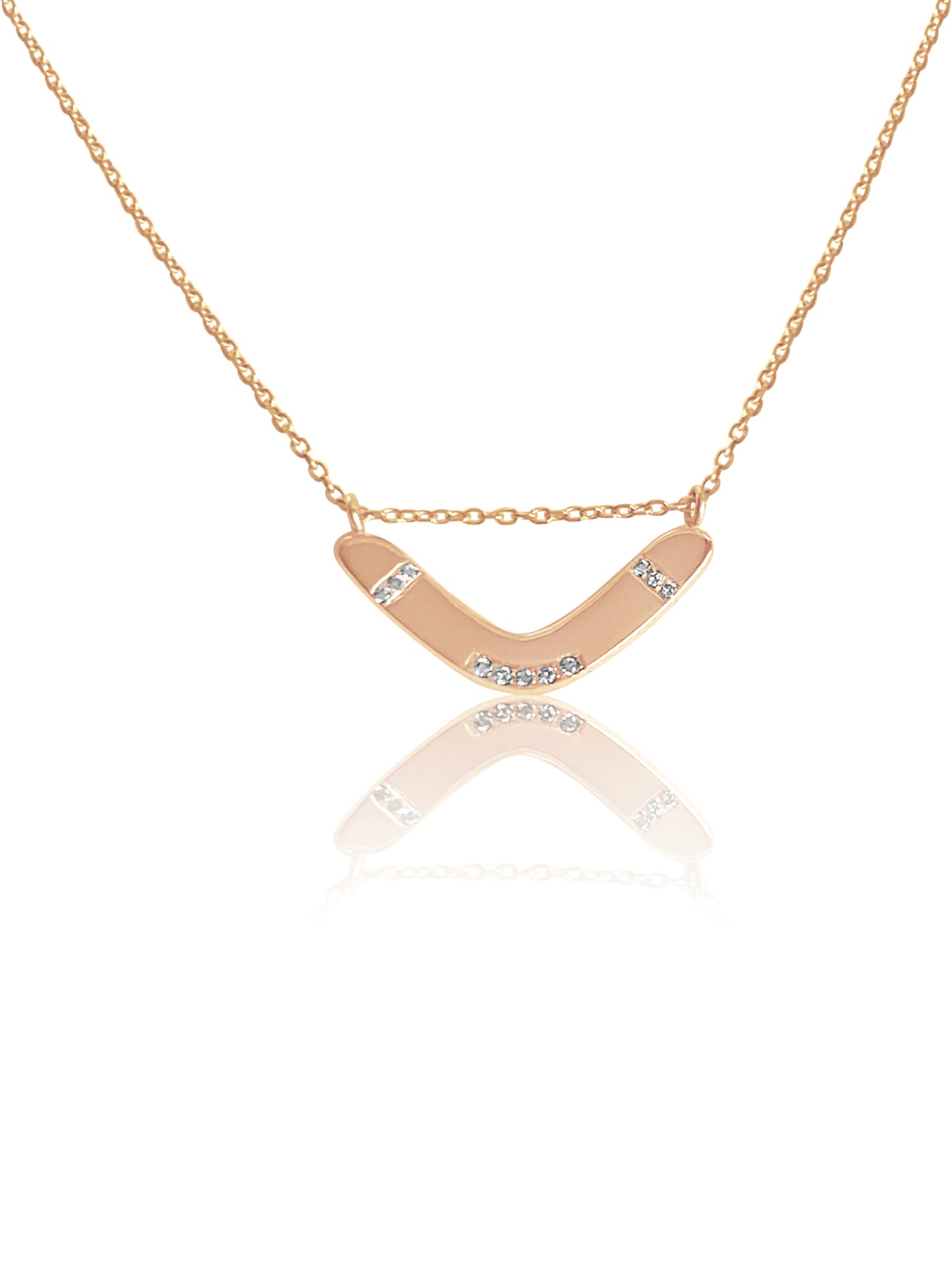14k Diamond Boomerang Necklace
