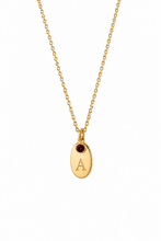 14k Kids Birthstone Initial Necklace
