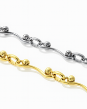 18K Gold Filled Wave & Bead Necklace