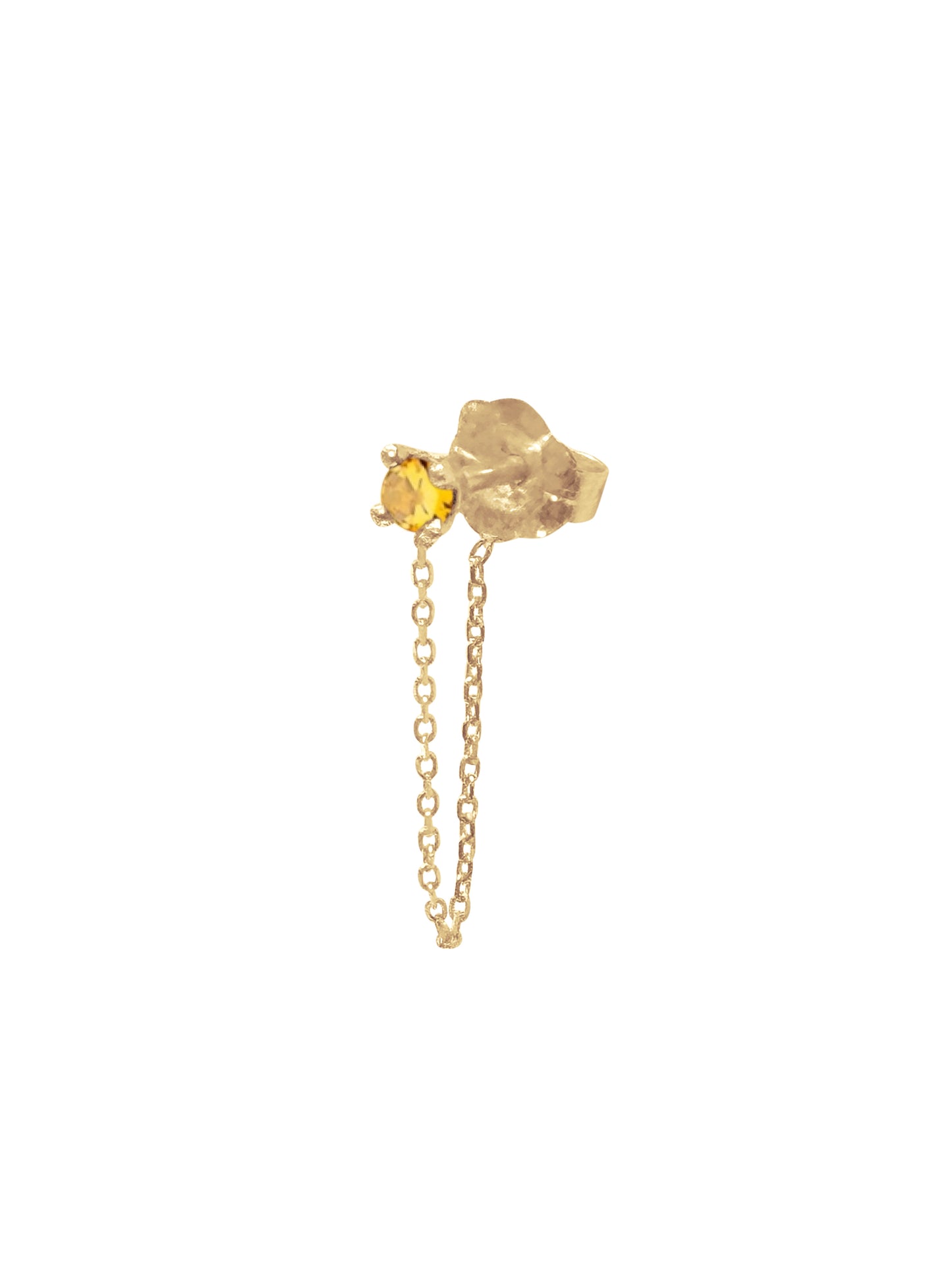 14k Gold Birthstone Chain Earring