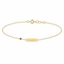 14k Kids Birthstone Name ID Bracelet