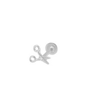 14K Gold Scissors Flat Back Earring