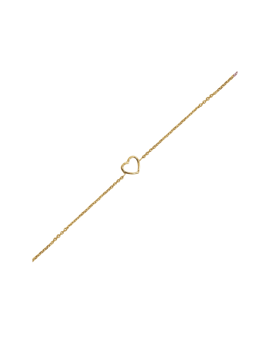 14K Open Heart Bracelet