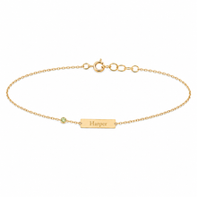 14k Kids Birthstone Name ID Bracelet