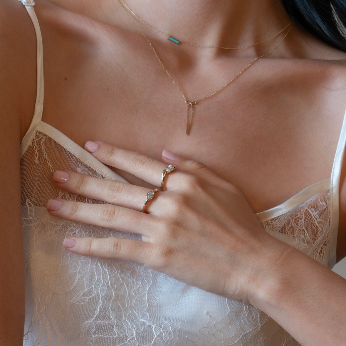 14k Diamond Bow Necklace