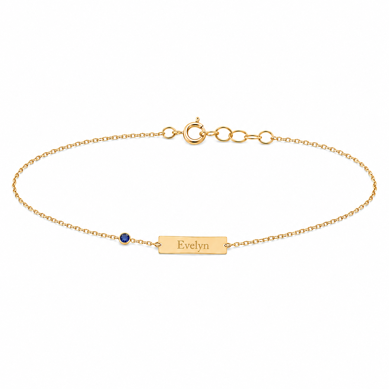 14k Kids Birthstone Name ID Bracelet
