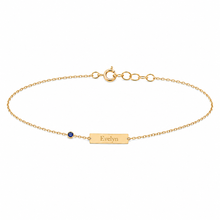 14k Kids Birthstone Name ID Bracelet
