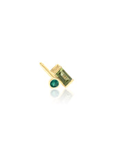 14K Gold Colores Flat Back Stud Earring