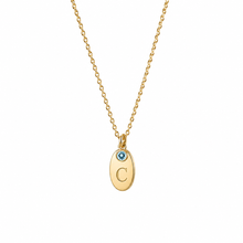 14k Kids Birthstone Initial Necklace