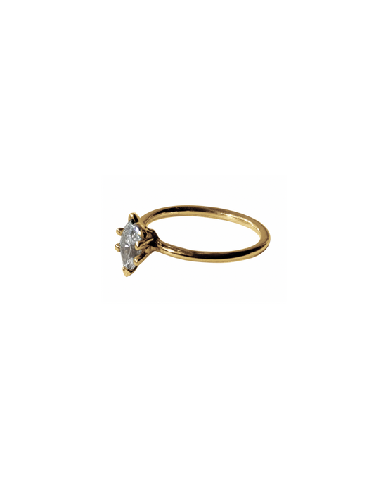 14k Gold Marquise Diamond Ring