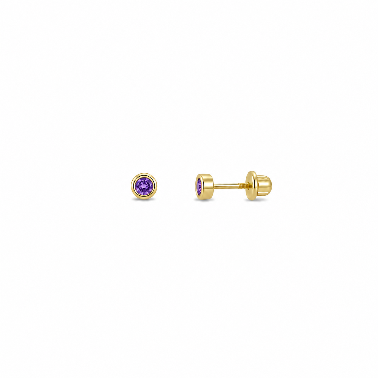 14k Kids Birthstone Earrings