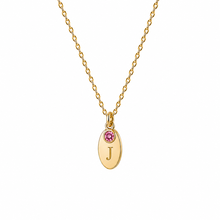 14k Kids Birthstone Initial Necklace