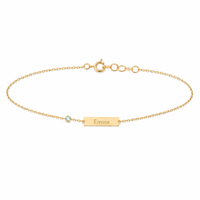 14k Kids Birthstone Name ID Bracelet
