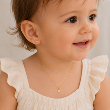 14k Kids Birthstone Initial Necklace