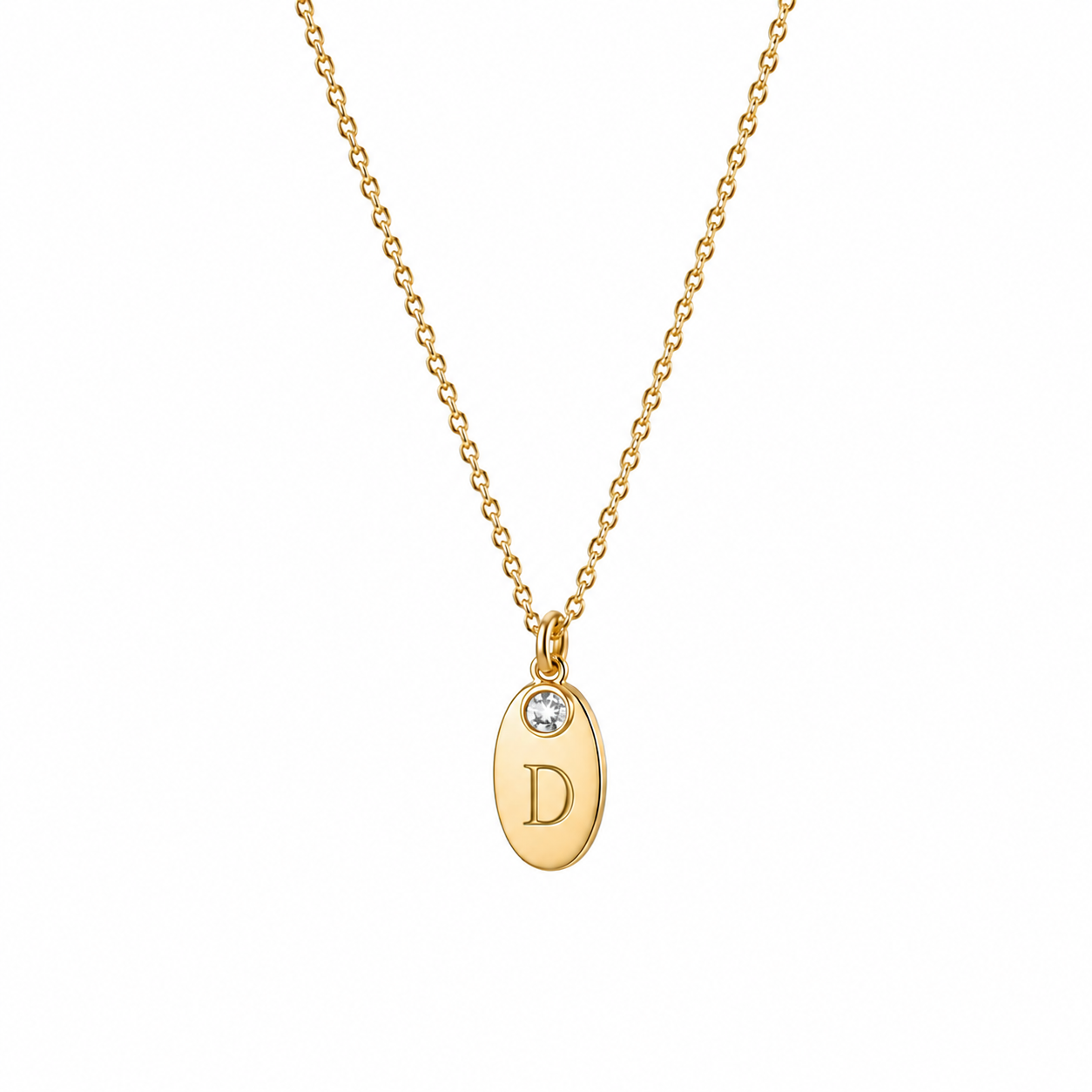 14k Kids Birthstone Initial Necklace