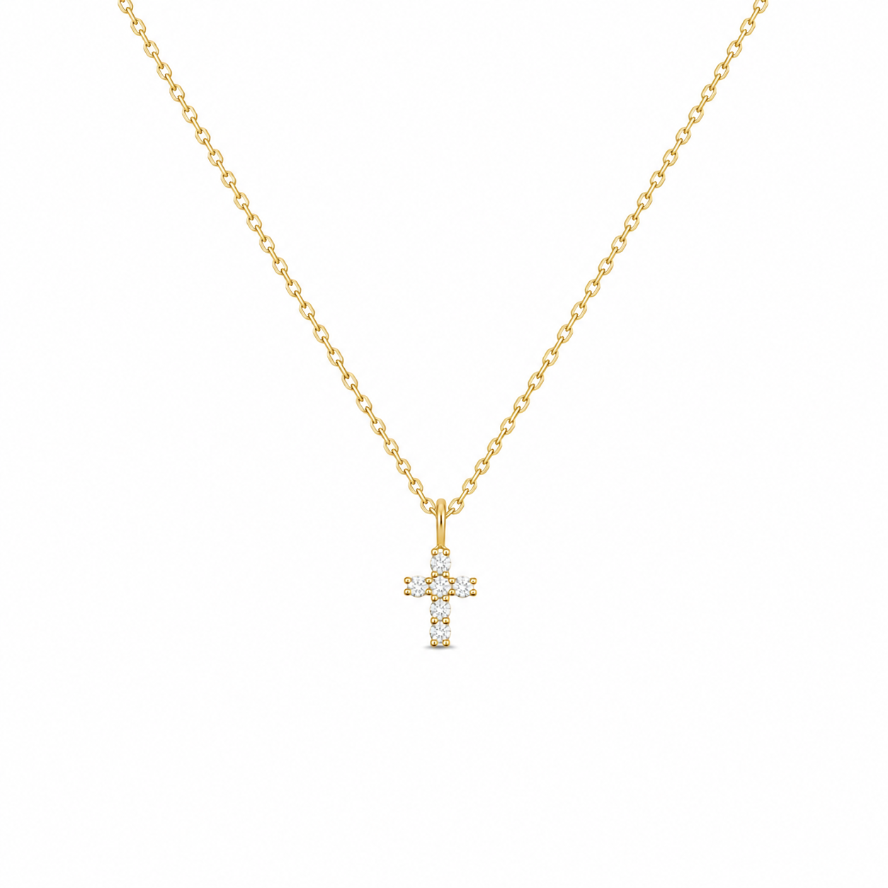 14k Kids Diamond Cross Necklace