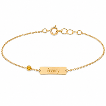 14k Kids Birthstone Name ID Bracelet