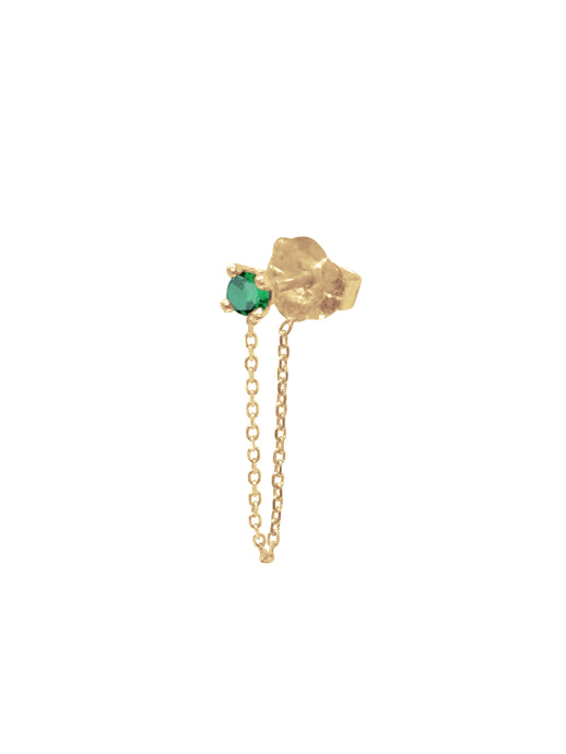 14k Gold Birthstone Chain Earring