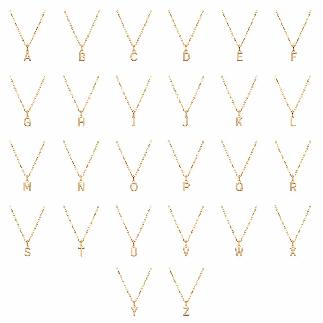 14k Kids Initial Necklace
