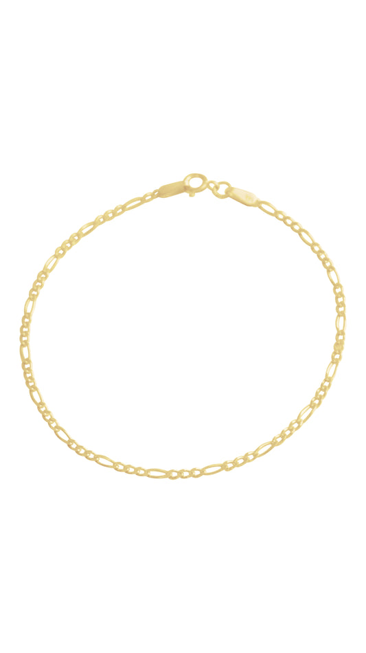 14K Gold Figaro Chain Bracelet