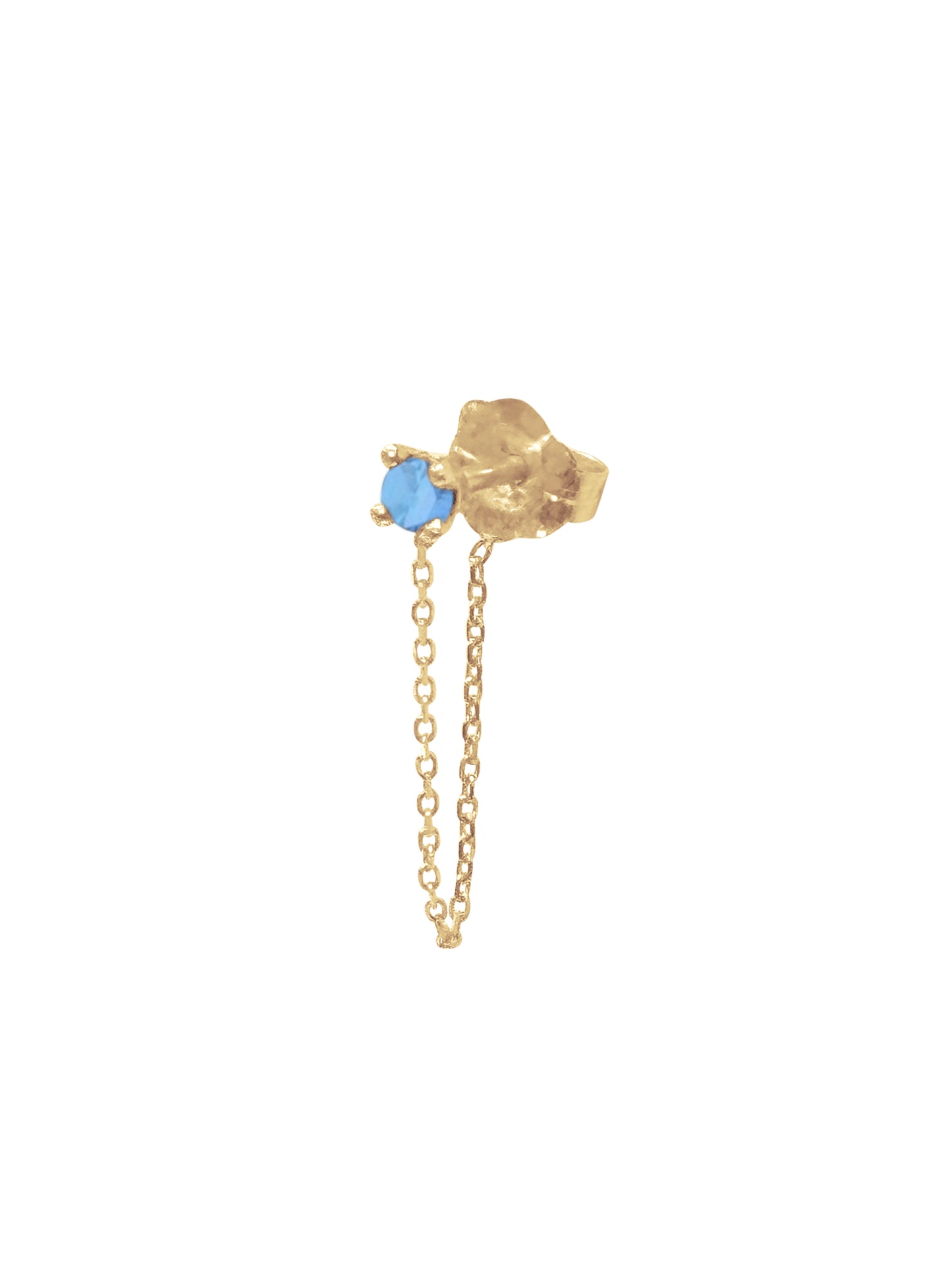 14k Gold Birthstone Chain Earring