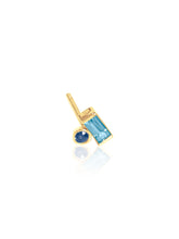 14K Gold Colores Flat Back Stud Earring