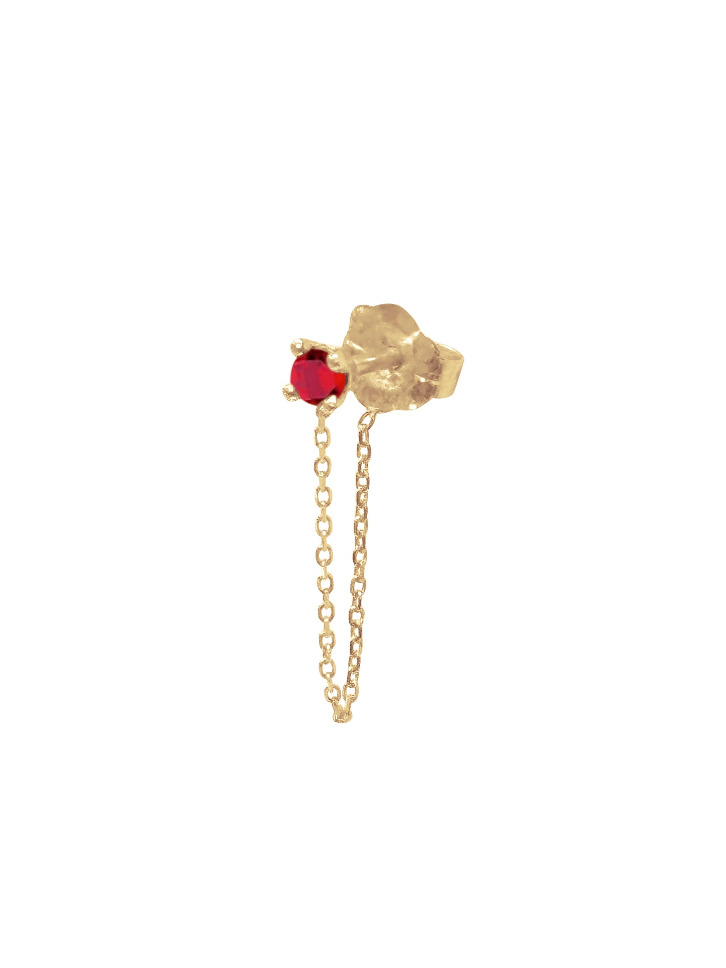 14k Gold Birthstone Chain Earring