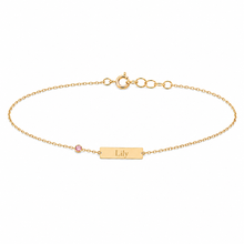14k Kids Birthstone Name ID Bracelet