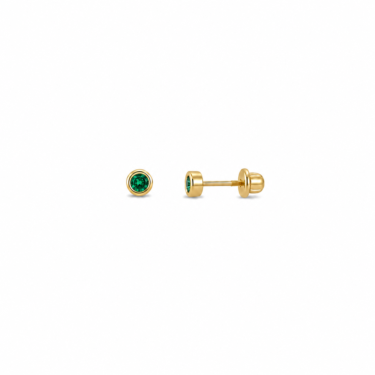14k Kids Birthstone Earrings