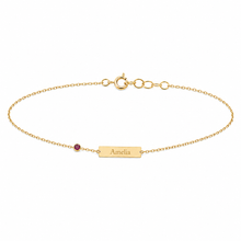 14k Kids Birthstone Name ID Bracelet