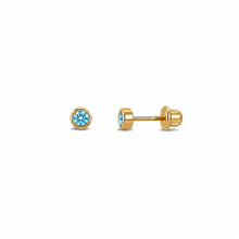 14k Kids Birthstone Earrings