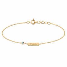 14k Kids Birthstone Name ID Bracelet