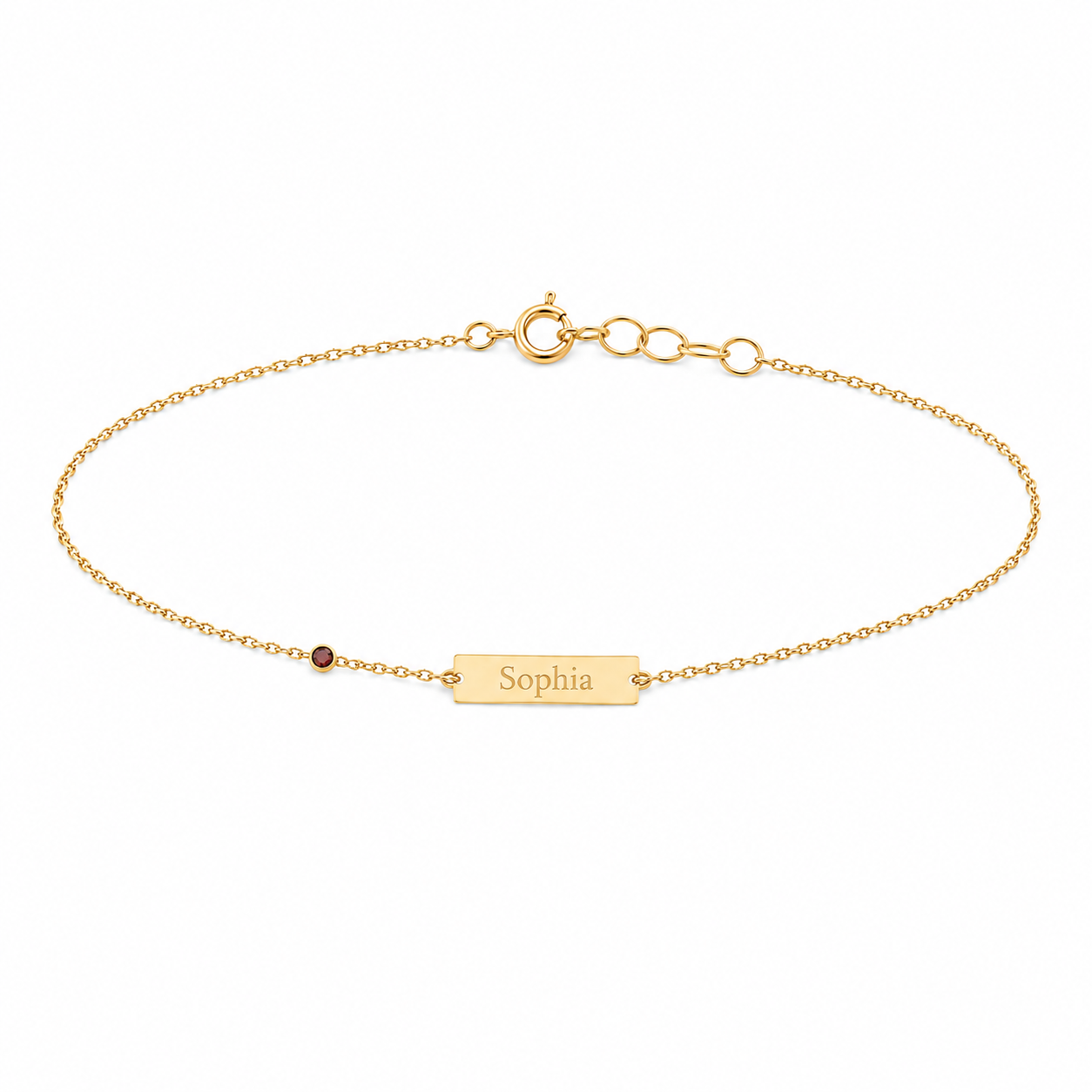 14k Kids Birthstone Name ID Bracelet