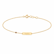 14k Kids Birthstone Name ID Bracelet