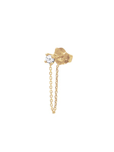 14k Gold Birthstone Chain Earring