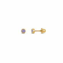 14k Kids Birthstone Earrings